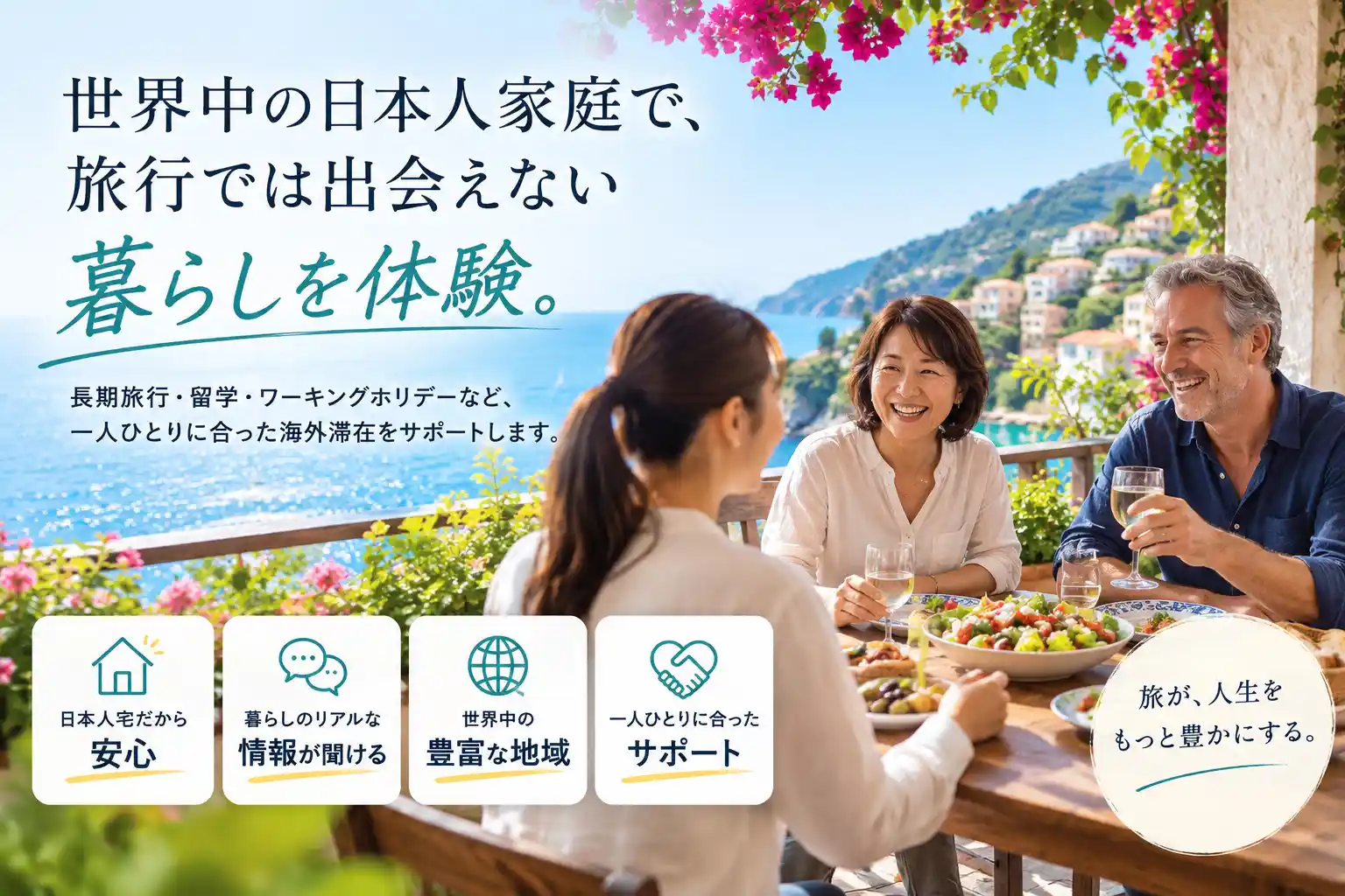 海外在住者宅へホームステイ